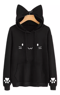 Sudadera Con Orejas De Gato Polera Chompa Neko Kawaii