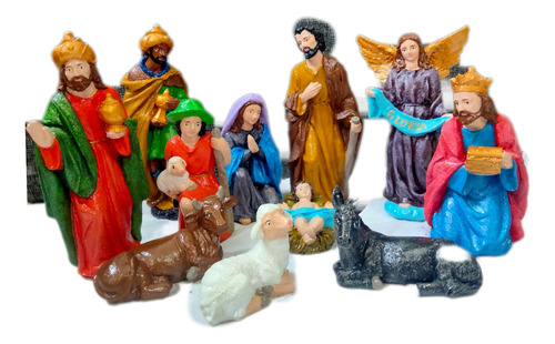 Navidad, Pesebre Tradicional, 11 Figuras. 24 Cm Aprox