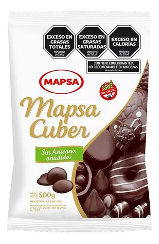 Chocolate Mapsacuber Sin Azucar Caja Por 6 Unidades - 3 Kgs-