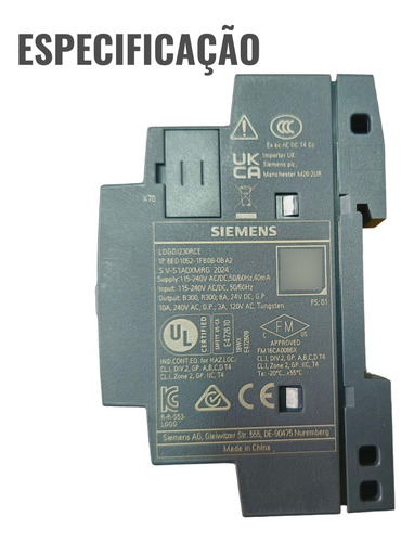 Clp Logo! 8 6ed1052-1fb08-0ba2 115/230v Siemens 8 Di 4 Do