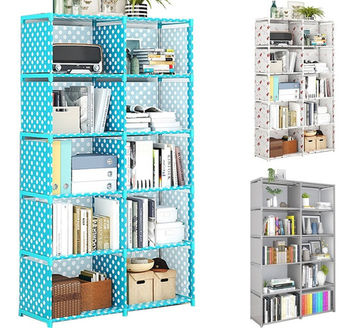 Librero Y Mueble Organizador Multiuso Facil Armado 10 Cubos