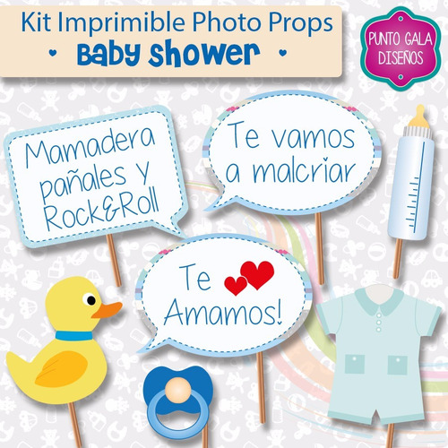 Photo Props Imprimible Baby Shower Nene. Cartelitos Fotos