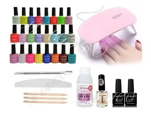 Kit Inicial  Manicuria Gel Esmalte Semi Cabina Led/uv Oferta