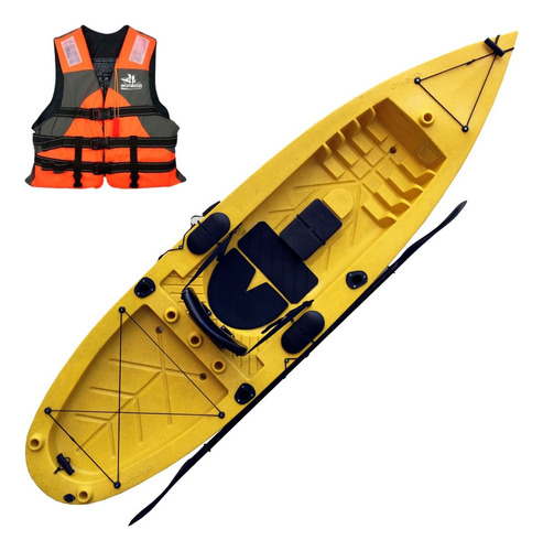 Kayak Caiaker Robalo 1 Plaza Resistente Estable Aventureros Color Amarillo