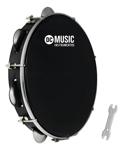 Pandeiro Profissional Phx 10" de ABS Preto Com Pele Sintética Diamante