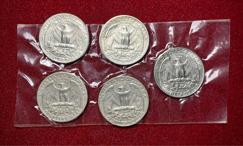 Lote X5 Monedas 1/4 Dólar Estados Unidos Oferta Numisgam.