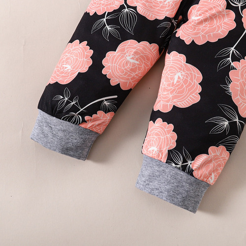 4 Piezas Conjunto De Algodón Para Bebé Con Estampados Flores