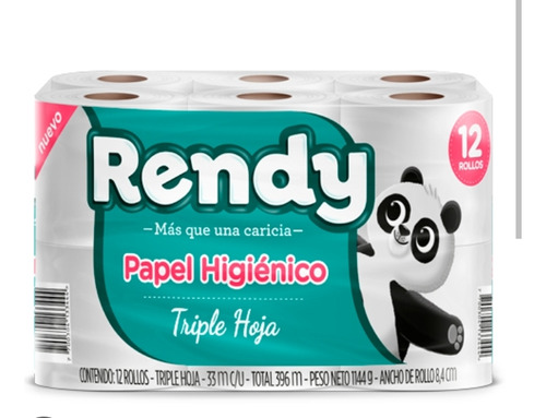 Papel Higiénico Rendy  12 Rollos Triple Hoja