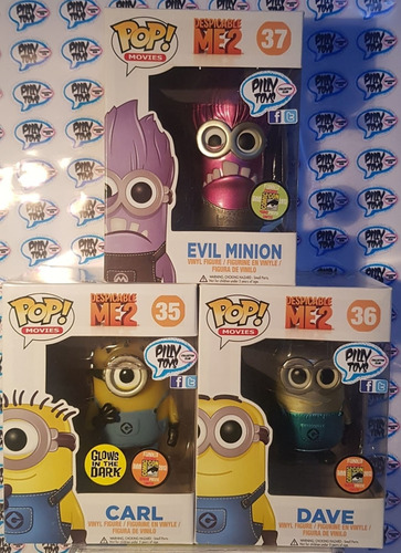 Funko Pop! Sdcc 2013 Despicable Me 2 Evil Minion,dave & Carl (Usado)