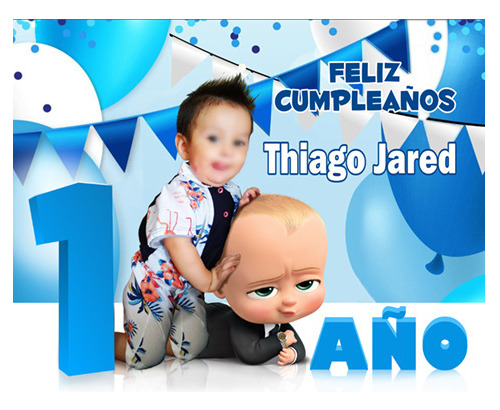 Lona Para Fiesta Personalizada Con Foto De 1.20 X 1 M.