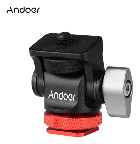 Imagem 3 de 9 de Andoer Mini Monitor Mount Tripé Cabeça Cold Shoe Adapter