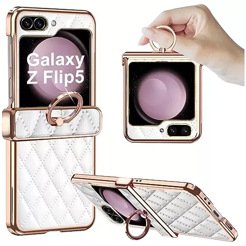 Funda Z Flip 5, Funda de cuero Pu compatible Samsung Galaxy Z Flip