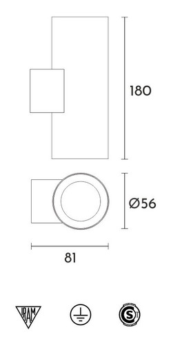 Imagen 3 de 5 de Aplique Coco Bidireccional Aluminio Led 2 Luces Osram