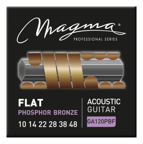 Cuerdas Guitarra Acústica Flat Bronce/ph 0.10 Magma Ga120pbf
