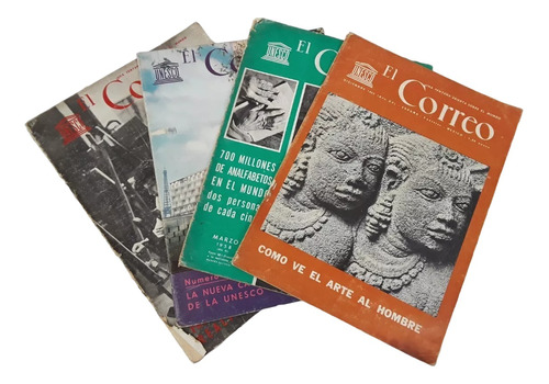 Lote De 4 Revistas Correo De La Unesco Años 1958,1962