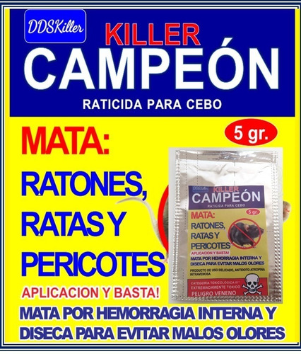 Campeon Veneno Para Ratas 12 Sobres De 5gr Cada Uno