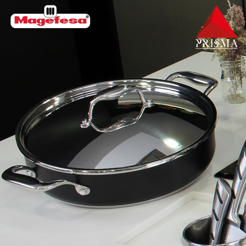 Magefesa Prisma Tartera 28 Cm Acero Inoxidable Negro