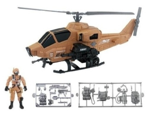 Helicóptero Militar Juguete Con Figuras Y Accesorios 