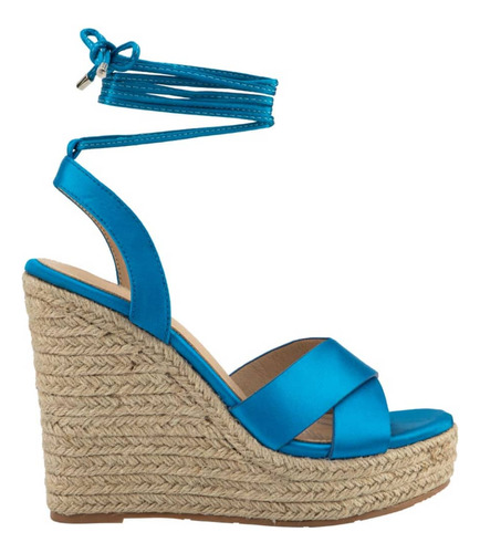 Sandalias Mujer Casual Azules Plataforma Tacón Alto M5091