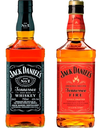Whisky Jack Daniels Nro 7 + Jack Daniels Fire 750ml