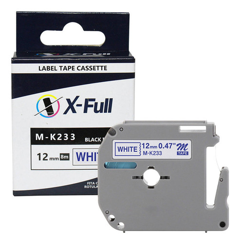 Fita Rotuladora 12mm X 8m Mk Compatível Pt-70 Pt-80 Pt-70bm