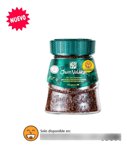 Café Juan Valdez Descafeinado Instantáneo Liofilizado, 95g