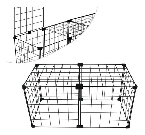 Cercado Aramado Porquinho Da Índia  Com Teto 30x60 Cm Preto