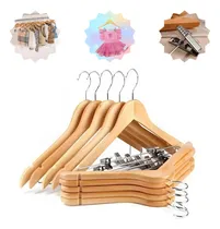 Comprar Kit50 Cabides De Madeira Verniz Marfim Com Presilha Infantil