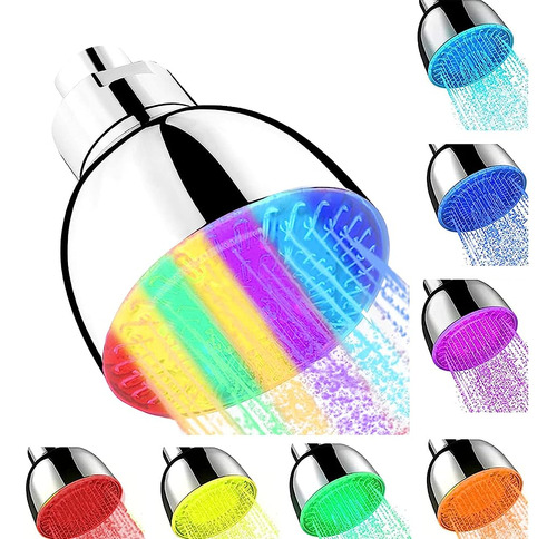 ~? Cabezal De Ducha Led, 7 Luces De Color Cambian Automática