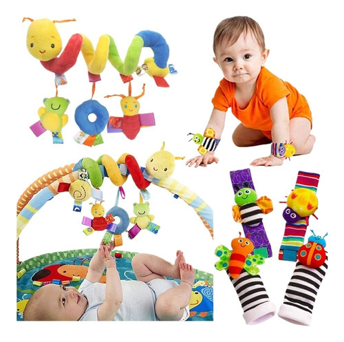 Baby Stroller Spiral Centipede+socks And Rattle