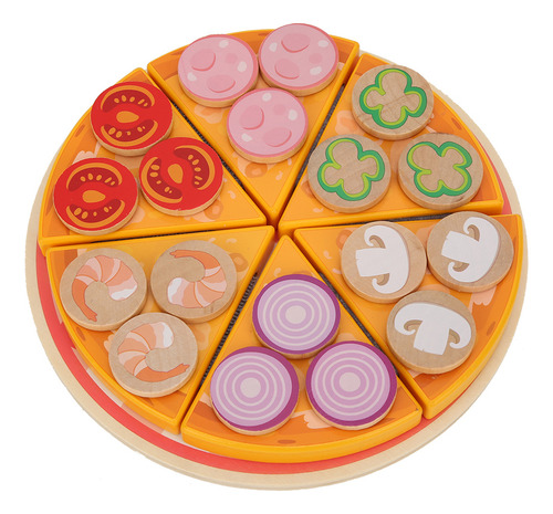 Juguete De Pizza Para Niños, De Madera, Para Simular Verdura