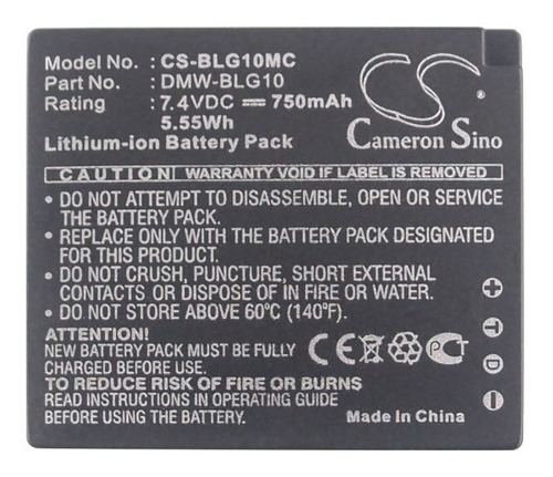 Bateria Para Camara Panasonic Blg10mc , Dmc-gf3 , 750mah