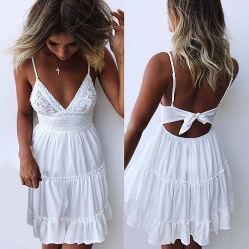 Vestido Corto Versátil Con Espalda Halter