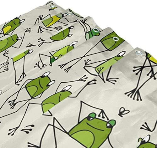 C Cortina De Ducha De Baño Con Diseño De Ranas Divertidas