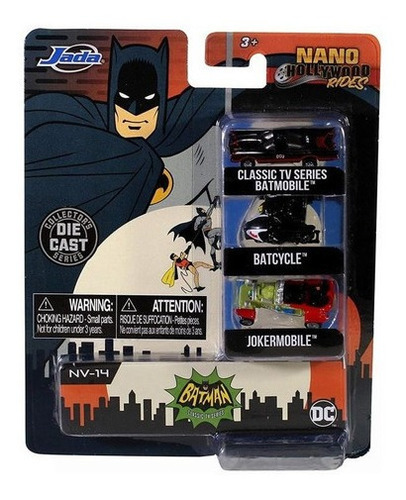 Set X 3 Autos Batman Classic Nano Hollywood Rides Jada - Dgl