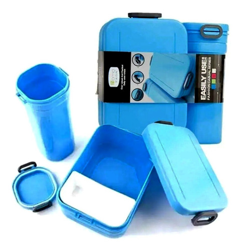 Lonchera Box Lunch Con Vaso Alimentos Lunch Topper Portatil