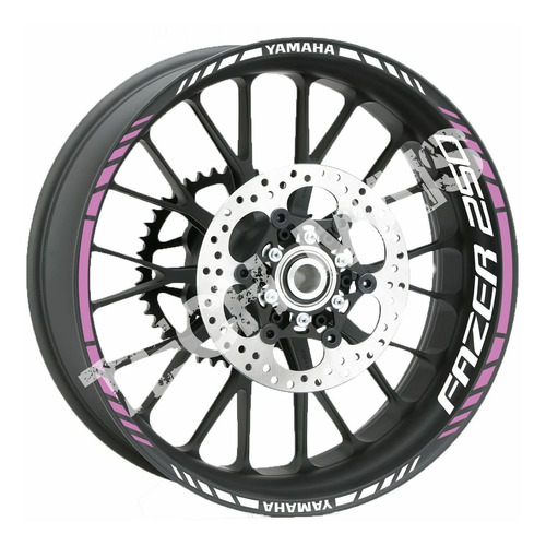 Kit Adesivos Rosa Refletivo Roda Friso Yamaha Moto Fazer 250