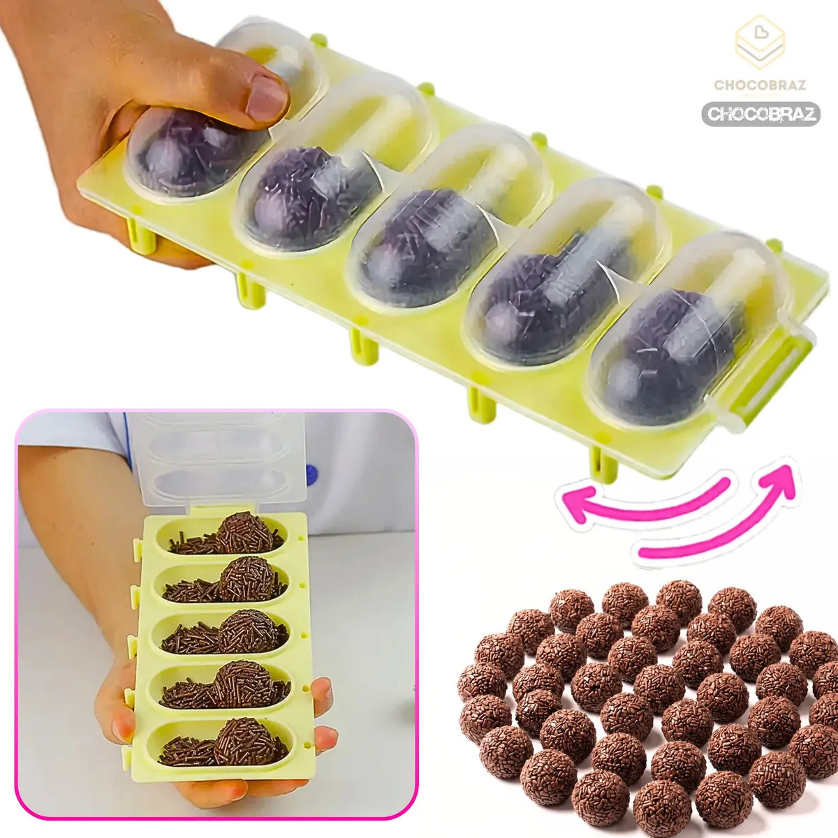 Chocalho Boleador BlueStar para Brigadeiro e Docinhos de Festa Profissional Amarelo