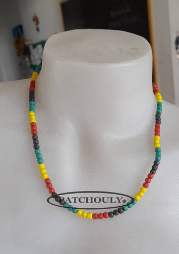 Imagen 2 de 4 de Collar Etnico Pucas Jamaica Al Cuello Ceramica Artesanal