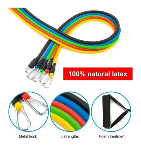 Imagem 5 de 10 de Kit Elástico Para Treino Exercícios Malhar Musculação Casa