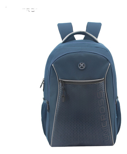 Mochila Urbana Escolar Viaje 18 P/botella Unicross 62.3779 Color Azul Diseño De La Tela Geométrico