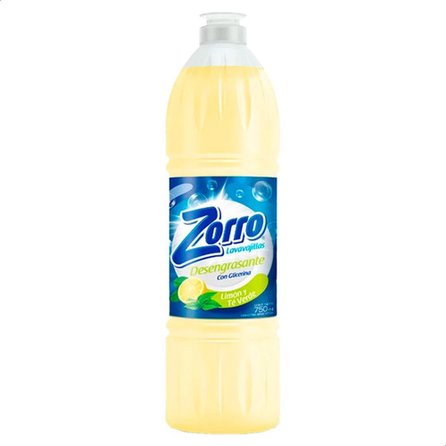 Detergente Zorro Desengrasante Glicerina Limon Y Te Verde