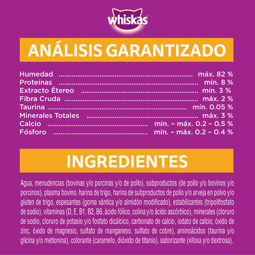 Imagen 3 de 7 de Whiskas Alimento Húmedo Gato Pollo Salsa Sobre X1un