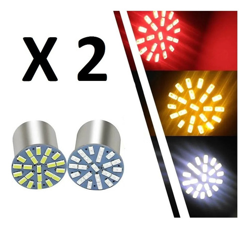 Bombillos 22 Leds 1156 Blanco Amarillo Y Rojo 1 Contacto 12v