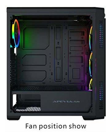 Imagen 5 de 8 de Gabinete Gamer Rosa Apevia Aura Vidrio Templado Coolers Rgb