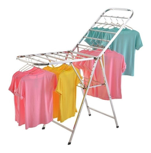Imagen 6 de 8 de Tendedero De Ropa Plegable De Piso En Acero Inoxidable 100%