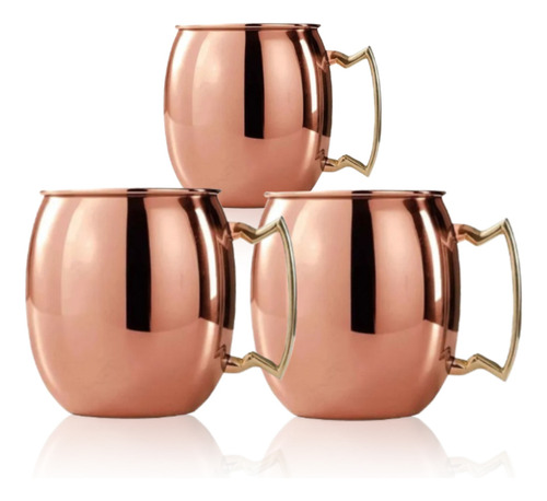 Pack 3  Copper Mug Cobrizado Cocktail