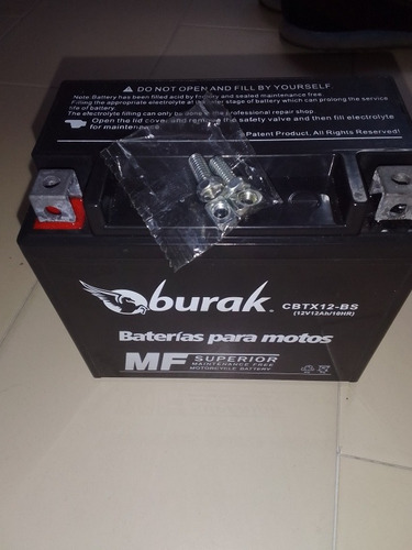 Bateria Moto 12v 12a Cbtx. 10hrs