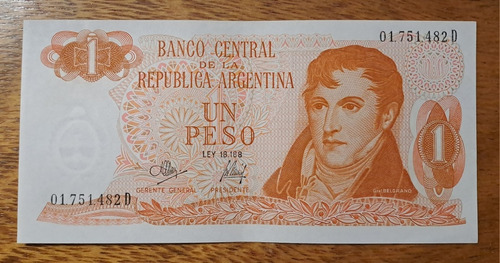 Bottero N 2312 Billete 1 Peso 18.188 . Excelente 