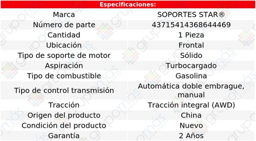 Soporte Motor Frontal S Star Lancer 2.0l 4 Cil 2008_2015